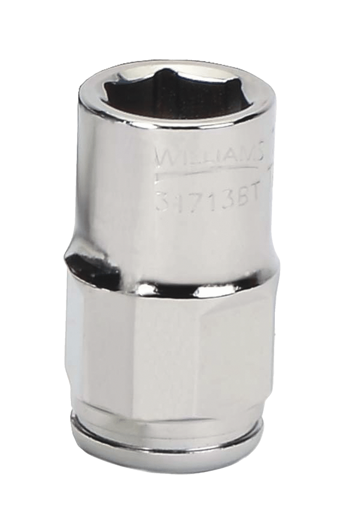 Williams JHW31709BT | 3/8 Drive Bolt Thru Socket, High Polished Chrome Finish, 6 Point, 9 mm