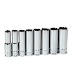 Williams JHW31934 | 3/8 Drive Deep Socket Set, 12 Point, Metric, 8 Pieces