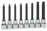 Williams JHW31947 | 3/8 Drive Long Ball Tip Hex Bit Socket Set, SAE, 8 Pieces