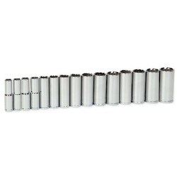 Williams JHW32951 | 1/2" Drive Deep Socket Set 12 Point 15 Piece