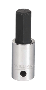 Williams JHW35074-TH | 1/4 Drive Standard Length Hex Bit Socket, Metric, 7 mm with 4 Hole Solution