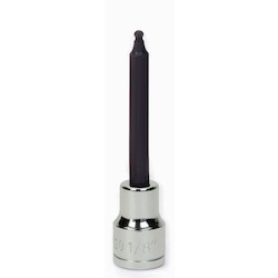 Williams JHW35134 | 3/8 Drive Ball Hex Long Bit Socket, High Polished Chrome Finish 7/32"