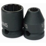 Williams JHW35314 | 3/8 Drive 7/16 Shallow Impact Socket 12 Point, Black Industrial Finish