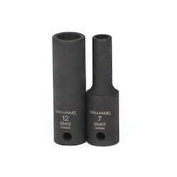 Williams JHW35417 | 3/8 Drive 17 mm Deep Impact Socket 12 Point, Black Industrial Finish
