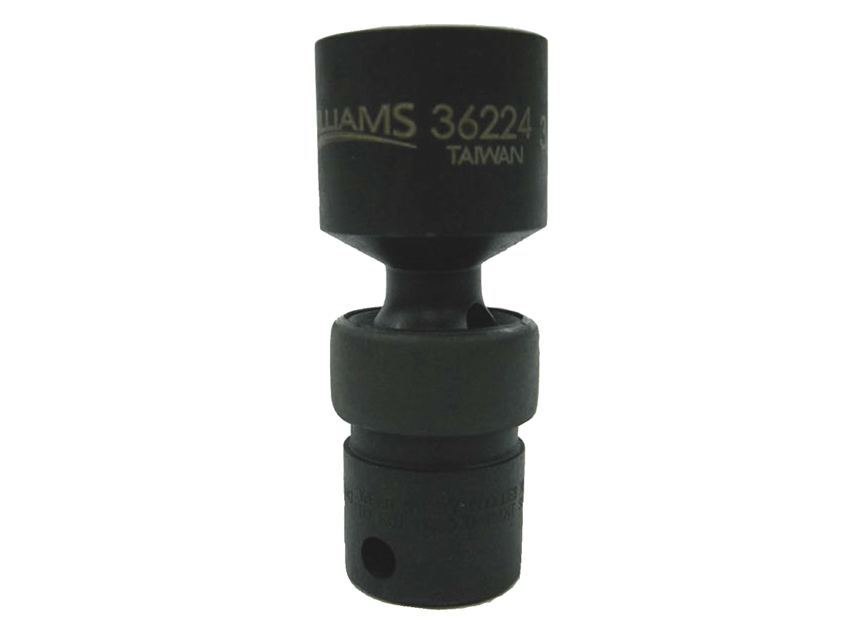 Williams JHW36216 | 3/8" Drive Universal Impact Sockets, 6 Point, Sae - 1/2, Black Industrial Finish