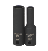 Williams JHW36432 | 3/8 Drive 1 Deep Impact Socket 12 Point, Black Industrial Finish