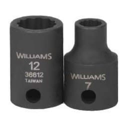 Williams JHW36607 | 3/8 Drive 7 mm Shallow Impact Socket 12 Point, Black Industrial Finish
