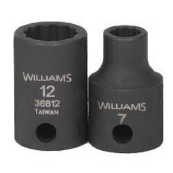 Williams JHW36609 | 3/8 Drive 9 mm Shallow Impact Socket 12 Point, Black Industrial Finish