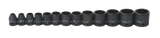 Williams JHW36923 | 3/8 Drive Shallow Impact Socket Set, 6 Point, Metric, 13 Pieces, Black Industrial Finish