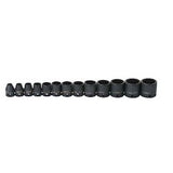 Williams JHW36923 | 3/8 Drive Shallow Impact Socket Set, 6 Point, Metric, 13 Pieces, Black Industrial Finish