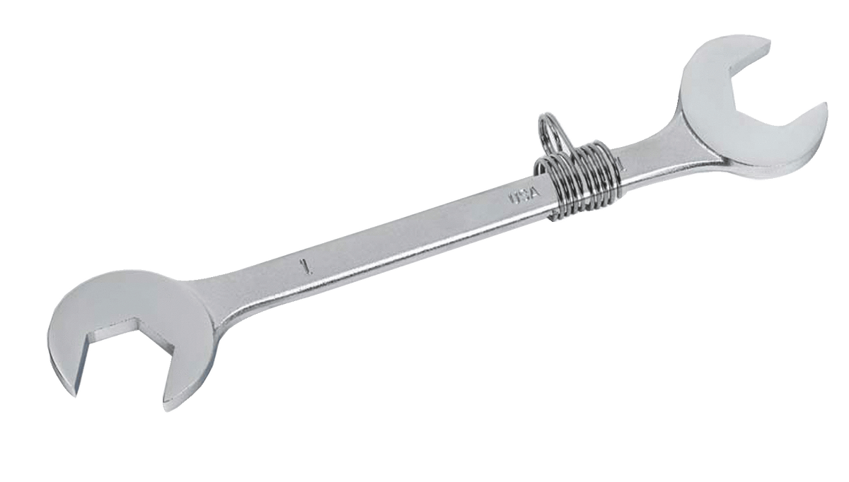 Williams JHW3718-TH | 15°-60° Double Open End Angle-Head Wrench, 9/16 inch with Safety Coil