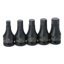 Williams JHW38932 | 3/4 Drive One Piece Impact Hex Bit Driver Set, SAE, 5 Piece, Black Industrial Finish