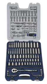 Williams JHW50614A | 1/4, 3/8, 1/2 Drive Socket Set, 6 & 12 Point, SAE & Metric, Rugged Case System, 146 Pieces