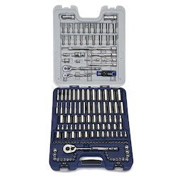 Williams JHW50614A | 1/4, 3/8, 1/2 Drive Socket Set, 6 & 12 Point, SAE & Metric, Rugged Case System, 146 Pieces