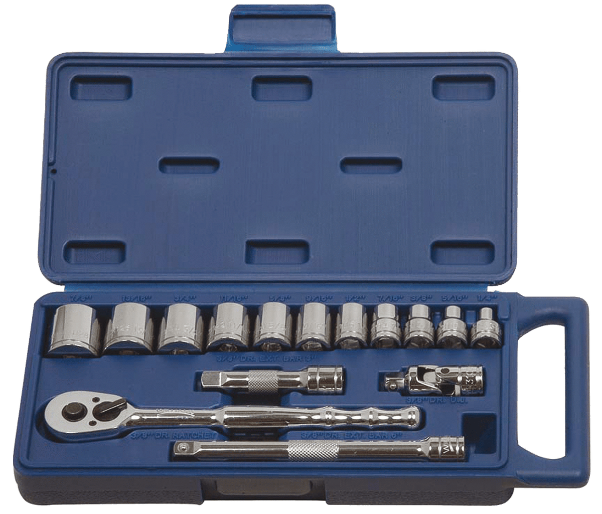 Williams JHW50665 | 16 Piece 3/8 Drive Socket and Drive Tool Set, 6 Point, Compact Case, Metric