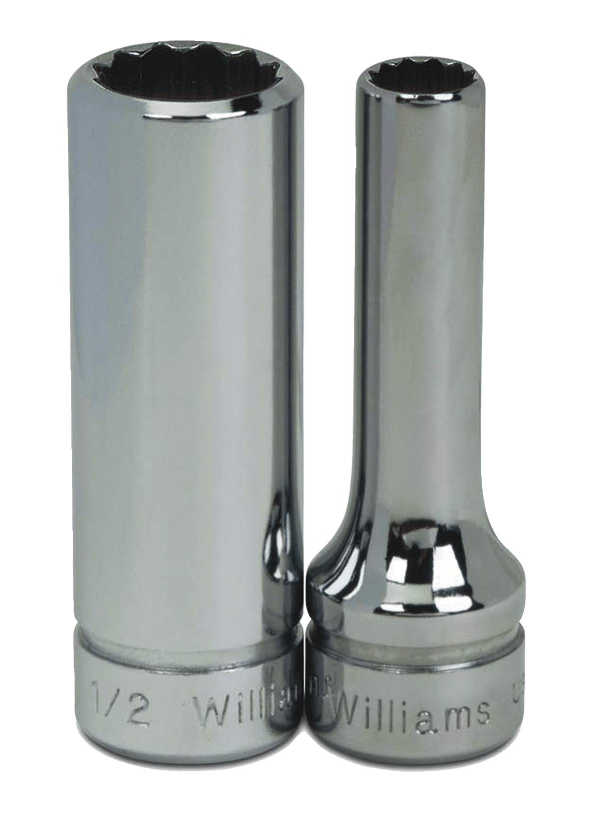 Williams JHWBD-1208 | 3/8 Drive Deep Socket, High Polished Chrome Finish, 12 Point, 1/4, For 6 & 12 Point Fasteners