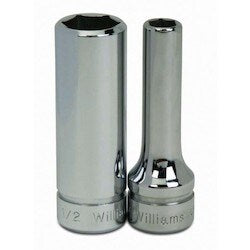 Williams JHWBD-1220 | 3/8 Drive Deep Socket, High Polished Chrome Finish, 12 Point, 5/8, For 6 & 12 Point Fasteners