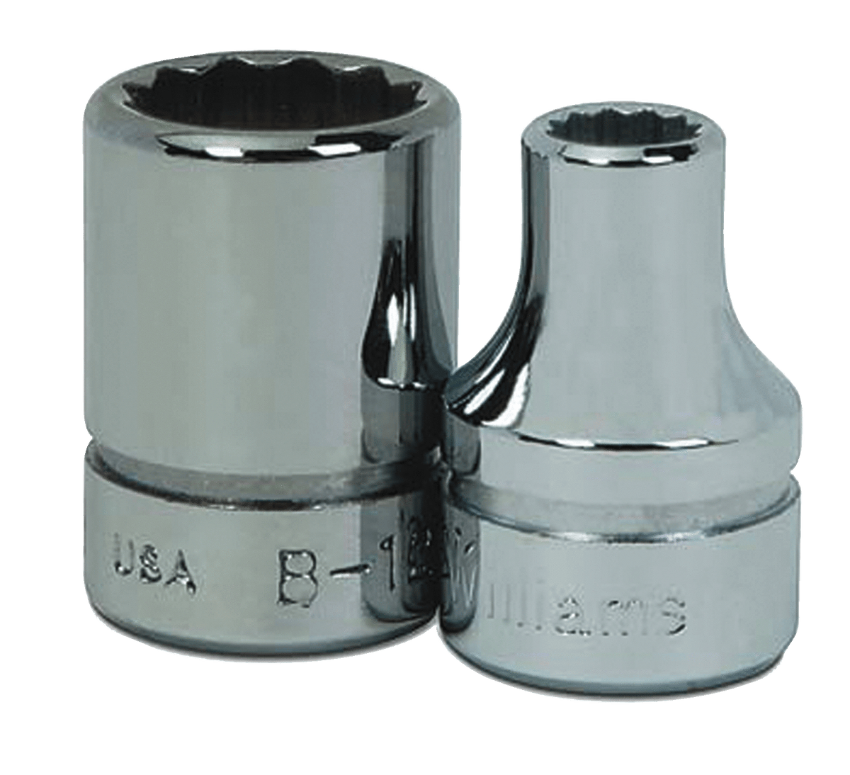 Williams JHWBM-1222 | 3/8 Drive Shallow Socket, High Polished Chrome Finish, 12 Point, 22 mm