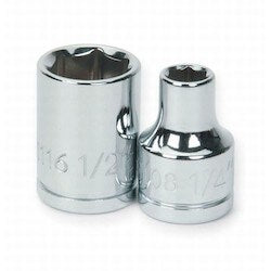 Williams JHWBM-616 | 3/8 Drive Shallow Socket, High Polished Chrome Finish, 6 Point, 16 mm