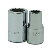 Williams JHWM-1218 | 1/4 Drive Shallow Socket, High Polished Chrome Finish, 12 Point, 9/16