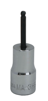 Williams JHWMA-6HBA | 1/4 Drive Ball Hex Bit Socket, High Polished Chrome Finish, , 3/16