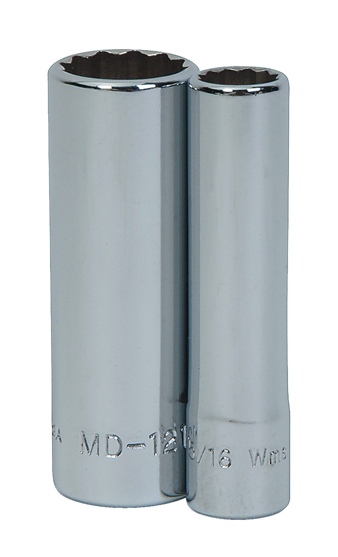 Williams JHWMD-1214 | 1/4 Drive Deep Socket, High Polished Chrome Finish, 12 Point, 7/16