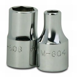 Williams JHWmmD-607 | 1/4 Drive Deep Socket, High Polished Chrome Finish, 6 Point, 7 mm