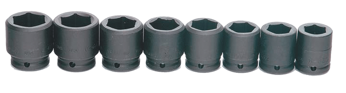 Williams JHWMS-6-8H | 3/4 Drive Deep Impact Socket Set, 6 Point, Metric, 8 Pieces, Black Industrial Finish