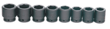 Williams JHWMS-6-8H | 3/4 Drive Deep Impact Socket Set, 6 Point, Metric, 8 Pieces, Black Industrial Finish