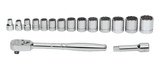 Williams JHWMSB-16FTB | 3/8 Drive Socket and Drive Tool Set, 12 Point, Metric, 16 Pieces, in Keep Safe Foam, in Metal Tool Box