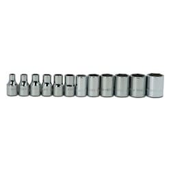 Williams JHWMSM-12HRC | 1/4 Drive Shallow Socket, High Polished Chrome Finish, Set, 6 Point, 12 Pieces