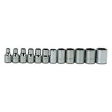 Williams JHWMSM-12HRC | 1/4 Drive Shallow Socket, High Polished Chrome Finish, Set, 6 Point, 12 Pieces