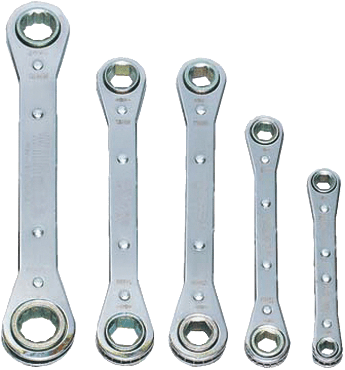 Williams JHWMWS-30 | Double Head Ratcheting Box Wrenches, 5 piece Set, 6 & 12 Point Set, Metric