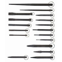 Williams JHWPC-17-TH | Tools@Height, 17-Pc Punch & Chisel Set With Safety Ring