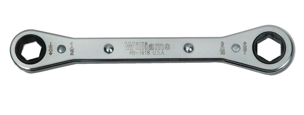 Williams JHWRB-1214 | Double Head Ratcheting Box Wrench 6 Point, 3/8 X 7/16