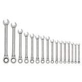 Williams JHWS-1122NRC | 16 Piece Combination Ratcheting Wrench Set 1/4 to 1-1/4