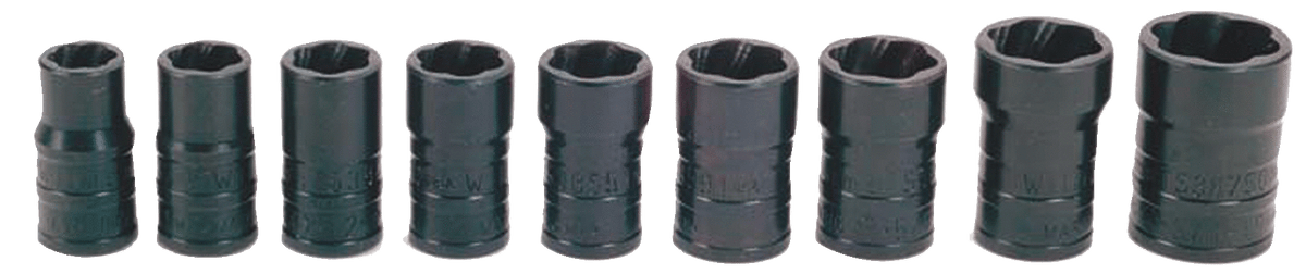 Williams JHWTSMS3809 | 3/8 Drive Turbosocket Salvage Socket Set, SAE, 9 Piece