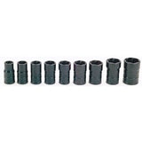 Williams JHWTSMS3809 | 3/8 Drive Turbosocket Salvage Socket Set, SAE, 9 Piece
