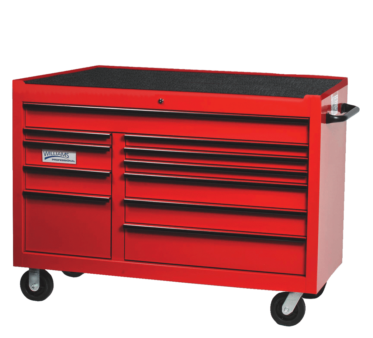Williams JHWW55RC11 | 55" Wide x 24" Deep 11-Drawer Roll Cabinet, Professional Series, Red