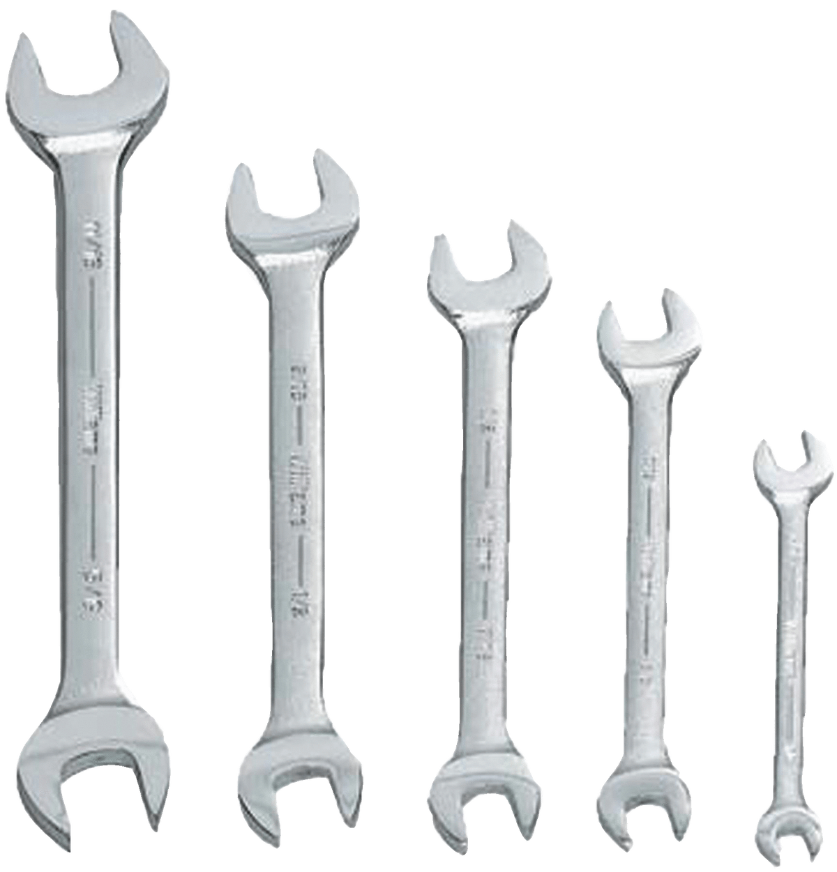 Williams JHWWS-1705A | Chrome Satin Finish Open End Wrench Set 5 Piece
