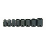 Williams JHWWS-2-13 | 3/8 Drive Shallow Impact Sockets, 6 Point, SAE, 13 Piece Set, Black Industrial Finish