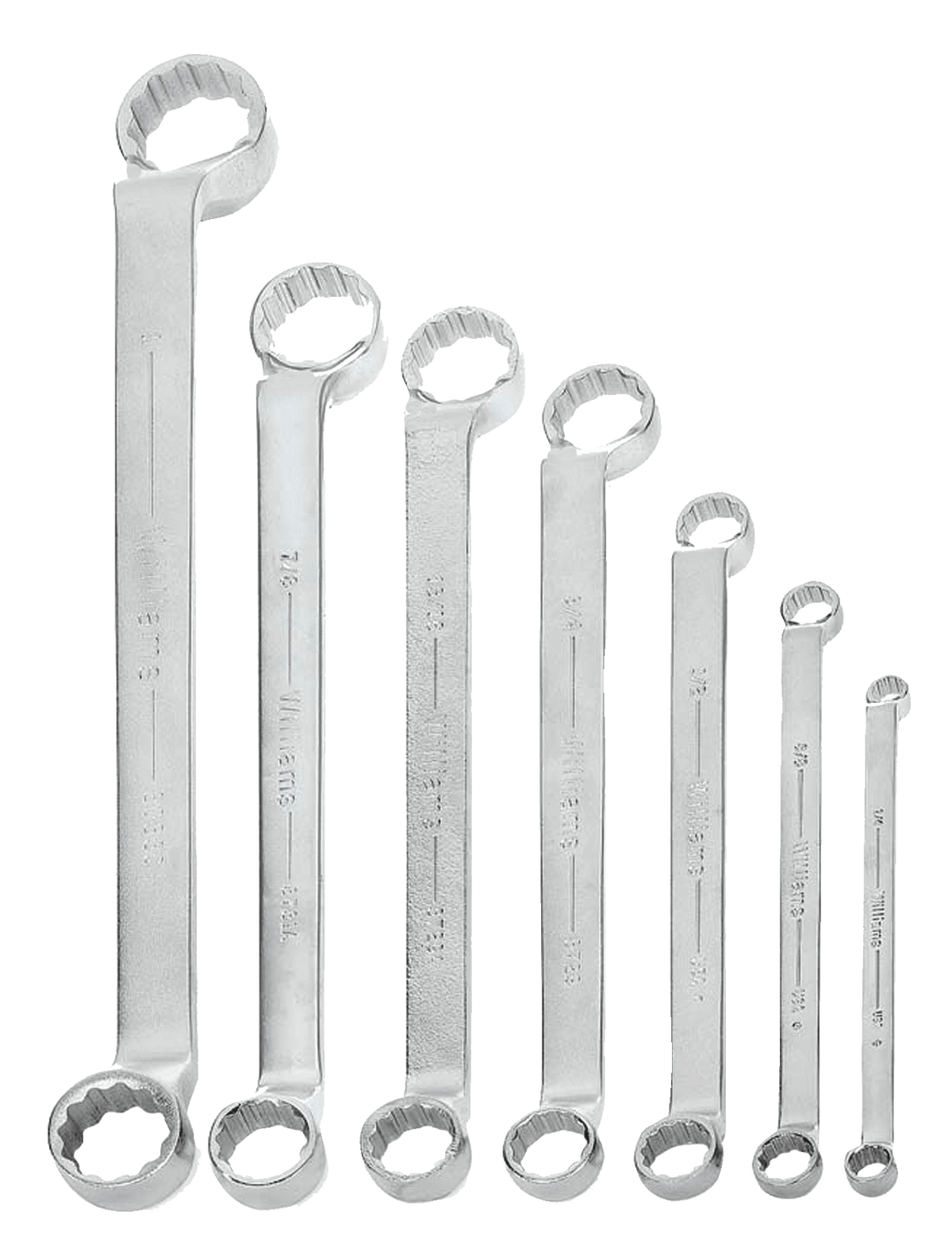 Williams JHWWS-8707 | Double Head 60° Offset Box End Wrench, 7 Piece Set