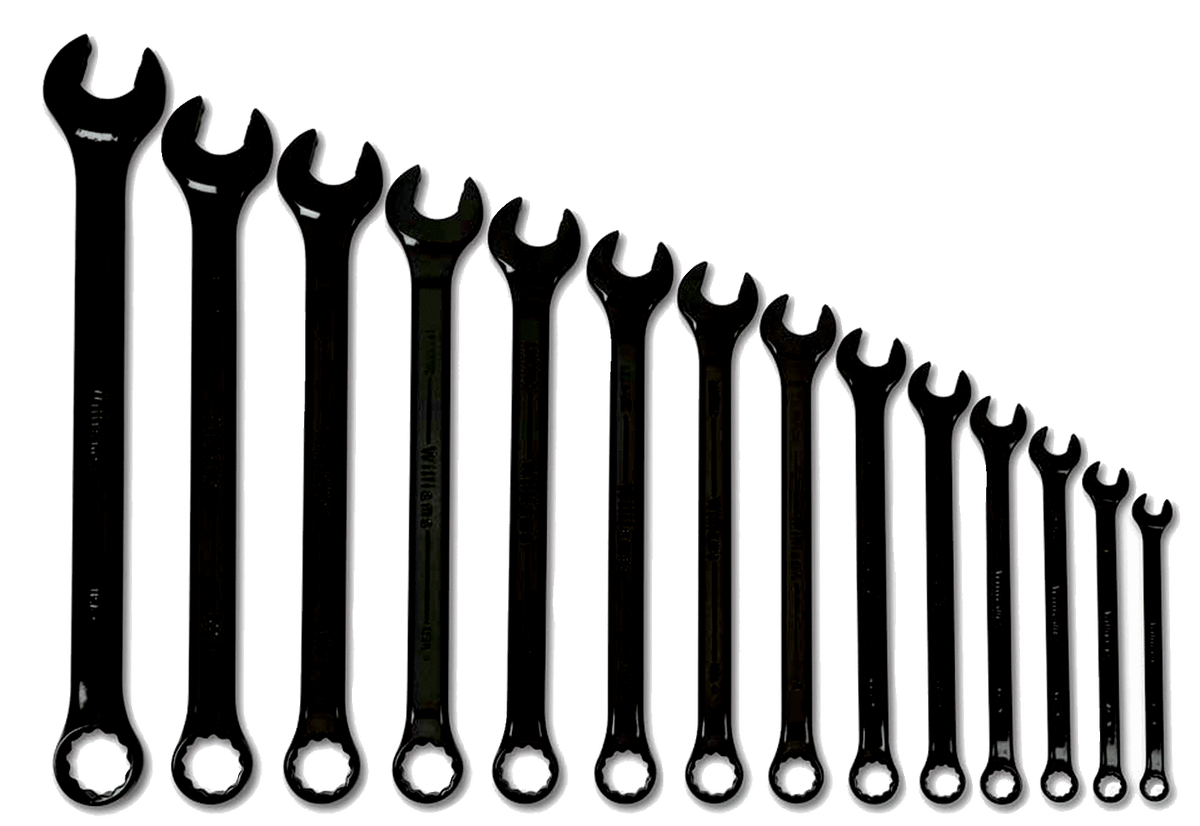 Williams JHWWS1172BSC | Supercombo Combination Wrench Set, Black Industrial , SAE, 15 Piece