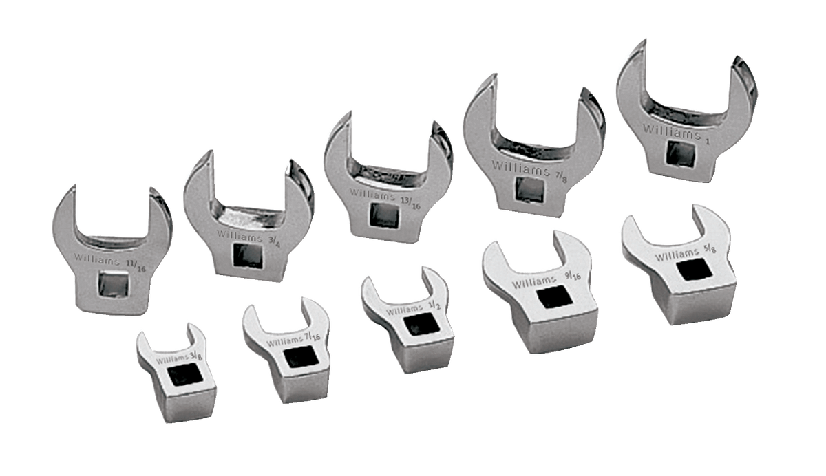 Williams JHWWSBCO-10 | 3/8 Drive Crowfoot Wrench Set , Open End, SAE, 10 Pieces
