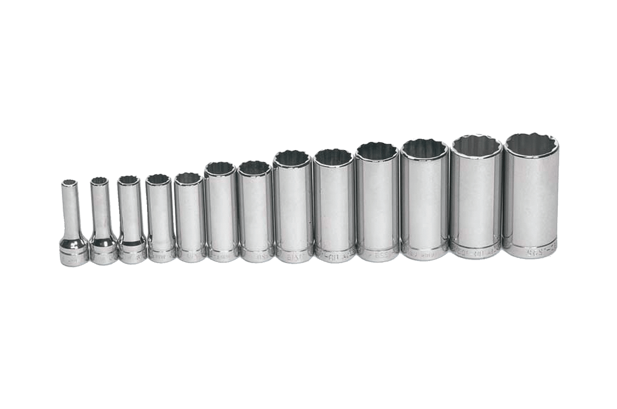 Williams JHWWSBD-13RC | 3/8 Drive Deep Socket Set,12 Point, SAE, 13 Piece