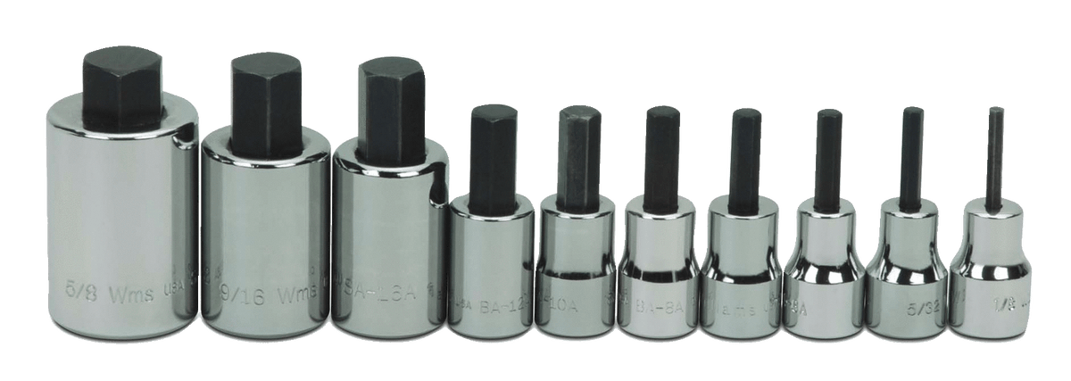 Williams JHWWSBS-10RC | 3/8 & 1/2 Drive Standard Legnth Hex Bit Socket Set, SAE, 10 Pieces