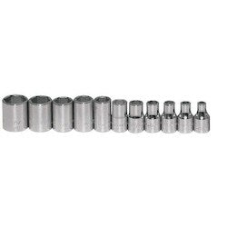 Williams JHWWSM-11HRC | 1/4 Drive Shallow Socket, High Polished Chrome Finish, Set, 6 Point, 11 Piece