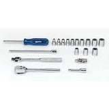 Williams JHWWSM19HFTB | 1/4 Drive Socket/Toolset, 6 Point, 19 Pieces, in Keep Safe Foam, with Tool Box