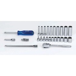 Williams JHWWSM26HFTB | 1/4 Drive Socket/Tool Set,6 Point, 26 Pieces, in Keep Safe Foam, with Tool Box