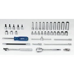 Williams JHWWSM38HFTB | 1/4 Drive Socket/Tool Set,6 Point, 38 Pieces, in Keep Safe Foam, with Tool Box